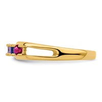 14K 3mm Yellow Gold Synthetic Family Jewelry Ring view 4