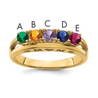 14K 3mm Yellow Gold Synthetic Family Jewelry Ring view 1