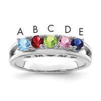 Sterling Silver Rhodium-plated Family Jewelry Mounting view 1