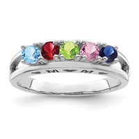 Sterling Silver Rhodium-plated Family Jewelry Mounting view 2