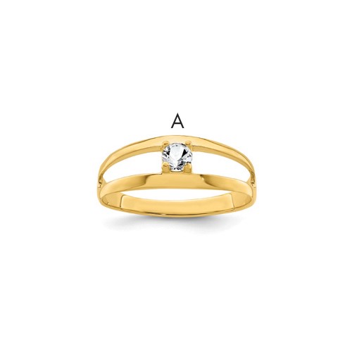 14K Yellow Gold Synthetic Family Jewelry Ring