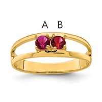14K Genuine 2 Stone Mother's Ring view 1