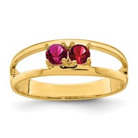 14K Genuine 2 Stone Mother's Ring view 2