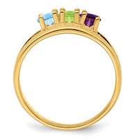14K Yellow Gold Synthetic Family Jewelry Ring view 3