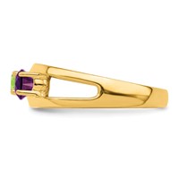 14K Yellow Gold Synthetic Family Jewelry Ring view 4