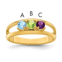 14K Yellow Gold Synthetic Family Jewelry Ring view 1