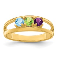 14K Yellow Gold Synthetic Family Jewelry Ring view 2