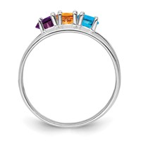 14K White Gold Synthetic Family Jewelry Ring view 3