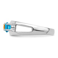 14K White Gold Synthetic Family Jewelry Ring view 4