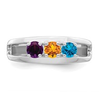 14K White Gold Synthetic Family Jewelry Ring view 5