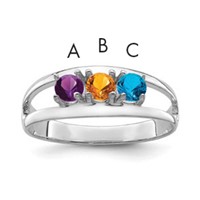 14K White Gold Synthetic Family Jewelry Ring view 1