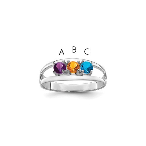 Sterling Silver Rhodium-plated Family Jewelry Mounting