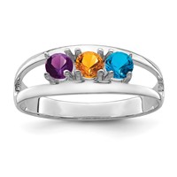 14K White Gold Synthetic Family Jewelry Ring view 2