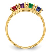 14K Yellow Gold Genuine 4 Stone Mother's Ring view 3