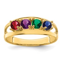 14K Yellow Gold Genuine 4 Stone Mother's Ring view 2