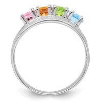 14K White Gold Synthetic Family Jewelry Ring view 3