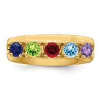 14K Yellow Gold Genuine 5 Stone Mother's Ring view 5