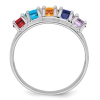 14K White Gold Genuine 5 Stone Mother's Ring view 3