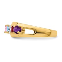 14K Genuine 6 Stone Mother's Ring view 4