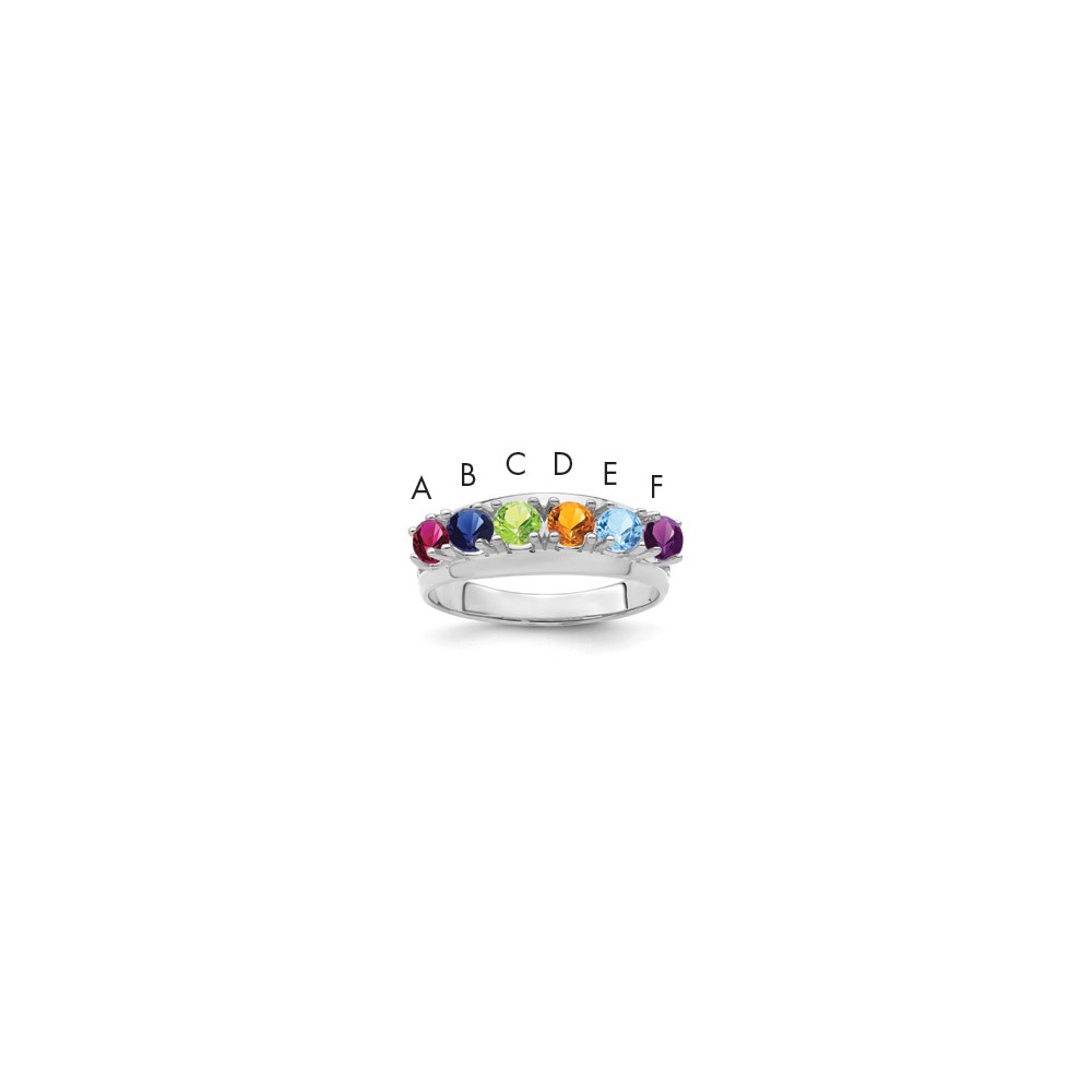 14K White Gold Family Jewelry Ring