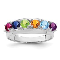 14K White Gold Family Jewelry Ring view 2