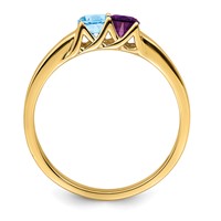 14K Yellow Gold Synthetic Family Jewelry Ring view 3