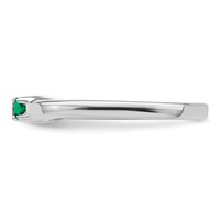 Sterling Silver Rhodium-plated Synthetic 2 Stone Mother's Ring view 4
