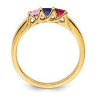 14K Yellow Gold Genuine 3 Stone Mother's Ring view 3