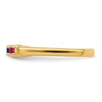 14K Yellow Gold Genuine 3 Stone Mother's Ring view 4