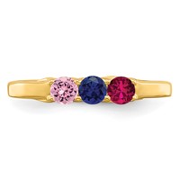 14K Yellow Gold Genuine 3 Stone Mother's Ring view 5