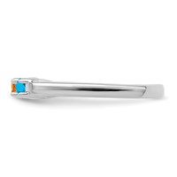 14K White Gold Genuine 3 Stone Mother's Ring view 4