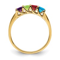14K Yellow Gold Genuine 4 Stone Mother's Ring view 3