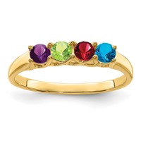 14K Yellow Gold Genuine 4 Stone Mother's Ring view 2