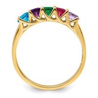 14K Yellow Gold Genuine 5 Stone Mother's Ring view 3