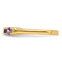 14K Yellow Gold Genuine 5 Stone Mother's Ring view 4