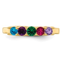 14K Yellow Gold Genuine 5 Stone Mother's Ring view 5