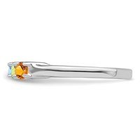Sterling Silver Rhodium-plated Synthetic 5 Stone Mother's Ring view 4