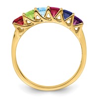 14K Yellow Gold Genuine 6 Stone Mother's Ring view 3