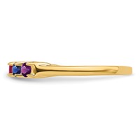 14K Yellow Gold Genuine 6 Stone Mother's Ring view 4