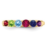 14K Yellow Gold Genuine 6 Stone Mother's Ring view 5