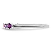Sterling Silver Rhodium-plated Synthetic 6 Stone Mother's Ring view 4
