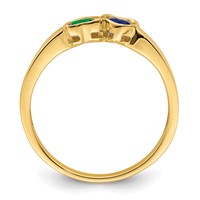 14K Personalized 2-Name Synthetic 2 Stone Couple's Ring view 2