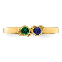 14K Personalized 2-Name Synthetic 2 Stone Couple's Ring view 5