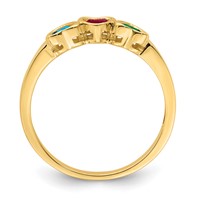 14K Yellow Gold Genuine 3 Stone Mother's Ring view 3