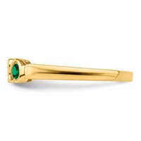 14K Yellow Gold Genuine 3 Stone Mother's Ring view 4