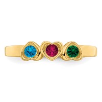 14K Yellow Gold Genuine 3 Stone Mother's Ring view 5