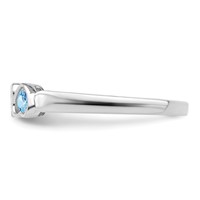 14K White Gold Synthetic Family Jewelry Ring view 4