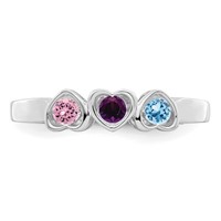 14K White Gold Synthetic Family Jewelry Ring view 5