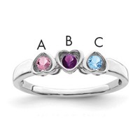 14K White Gold Synthetic Family Jewelry Ring view 1