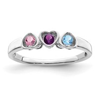 14K White Gold Synthetic Family Jewelry Ring view 2
